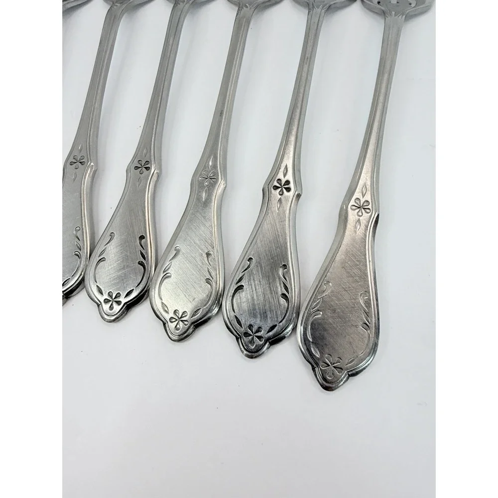 Oneida Northland Evening Star Stainless Flatware SALAD Forks Set Lot Of 8